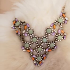 J CREW multi colored statement necklace